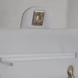 Chanel White Caviar Small Classic Flap with Light Gold Hardware