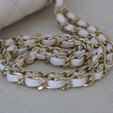 Chanel White Caviar Small Classic Flap with Light Gold Hardware