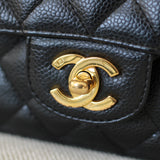 Vintage Chanel Black Caviar Medium Classic Flap with 24k Gold Hardware
