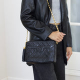 Vintage Chanel Black Lambskin Camera Bag with 24k Gold Hardware