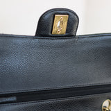 Vintage Chanel Black Caviar Medium Classic Flap with 24k Gold Hardware