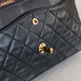 Vintage Chanel Black Lambskin Medium Classic Flap with 24k Gold Hardware