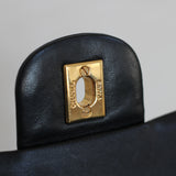 Vintage Chanel Black Lambskin Medium Classic Flap with 24k Gold Hardware