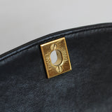 Vintage Chanel Black Lambskin Small Diana with 24k Gold Hardware