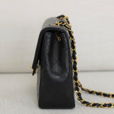Vintage Chanel Black Lambskin 20cm Square with 24k Gold Hardware