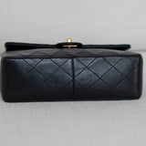 Vintage Chanel Black Lambskin 20cm Square with 24k Gold Hardware