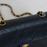 Vintage Chanel Black Lambskin 20cm Square with 24k Gold Hardware