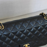Chanel Black Caviar Double Flap Jumbo with Gold Hardware