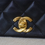 Vintage Chanel Black Lambskin Full Flap with 24k Gold Hardware