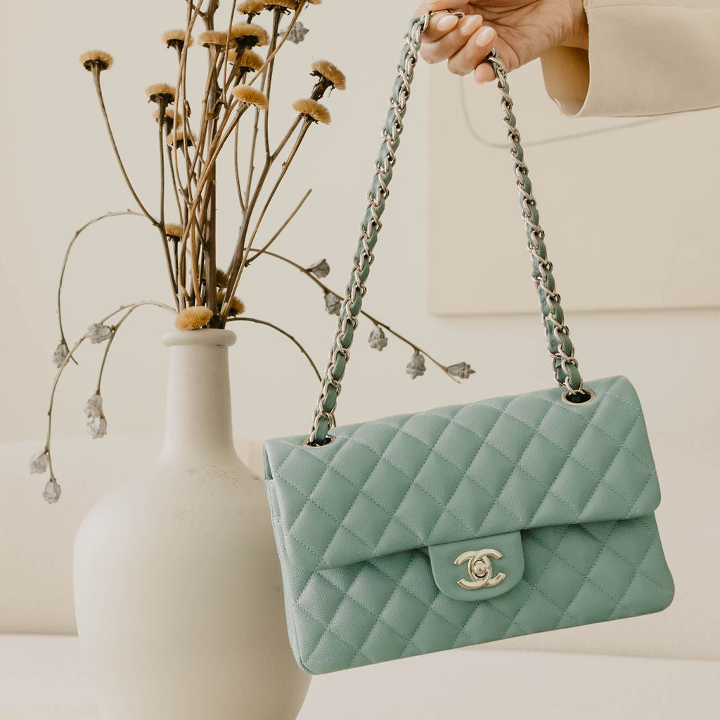 Blue Teal Chanel Hand Bag