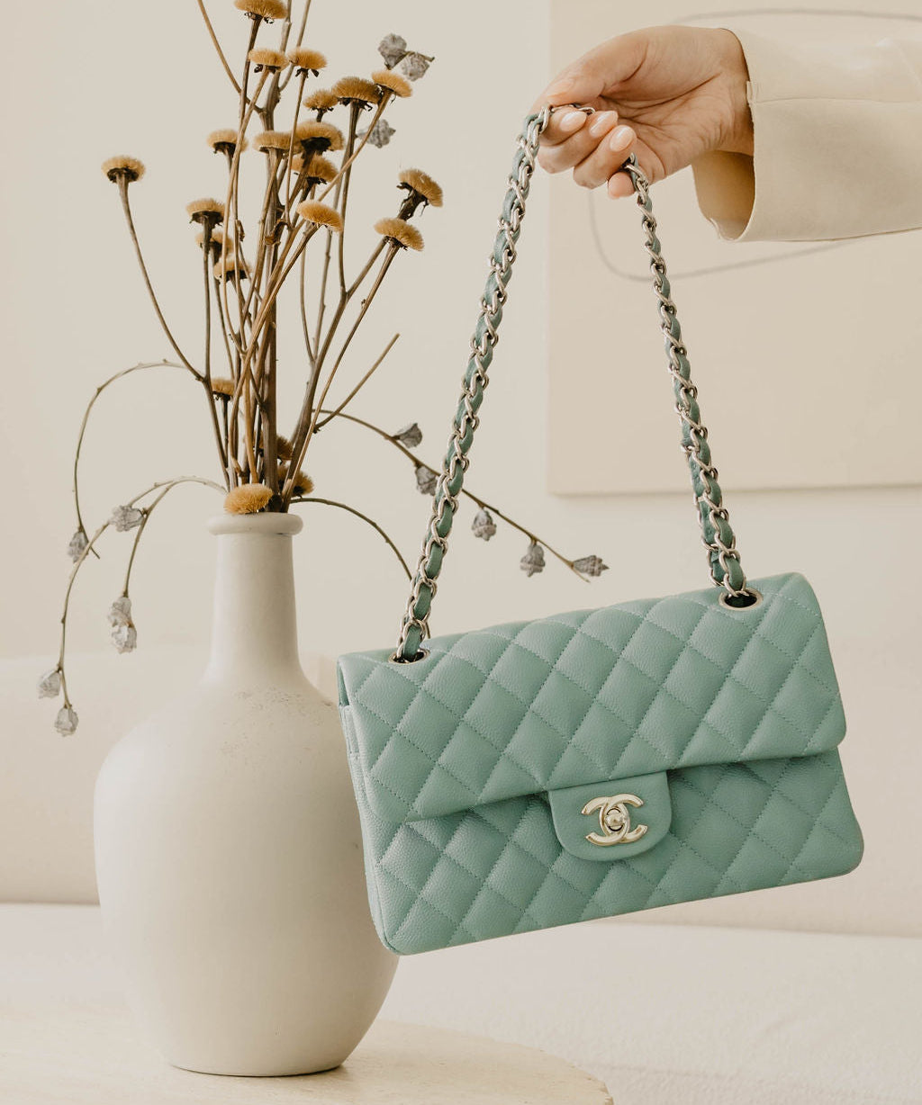 Blue Teal Chanel Hand Bag