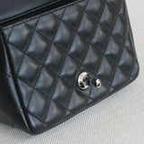 Chanel Black Lambskin Mini Square with Silver Hardware