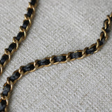 Chanel Beige & Black Caviar Small Filigree Flap with Aged Gold Hardware