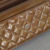 Chanel 11A Gold Patent Wallet on Chain with Silver Hardware
