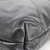 Chanel 23B Black Shiny Calfskin Mini 22 Hobo Aged Gold Hardware