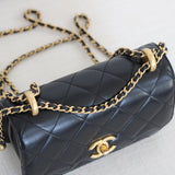 Chanel 24C Black Calfskin Mini My Perfect Bag with Aged Gold Hardware