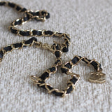 Chanel 22S Black Lambskin Heart Belt Bag with Light Gold Hardware