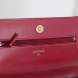 Chanel 19K Red Goatskin 19 Wallet on Chain with Mixed-Metal Hardware