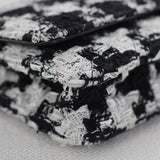 Chanel 20S Houndstooth Black & White Tweed Wallet on Chain with Light Gold Hardware
