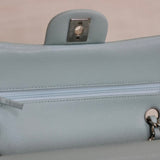 Chanel 21K Light Blue Caviar Small Classic Flap with Silver Hardware
