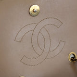 Chanel 17P Beige & Black Caviar Small Filigree Flap with Aged Gold Hardware