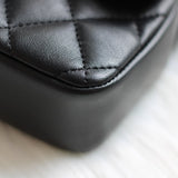 Chanel 22B Black Lambskin Mini Open Heart Flap with Aged Gold Hardware