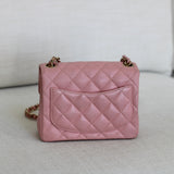 Vintage Chanel Sakura Pink Caviar Mini Square with 24k Gold Hardware