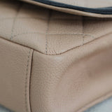 Chanel 17P Beige & Black Caviar Small Filigree Flap with Aged Gold Hardware