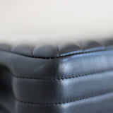 Chanel Black Chevron Calfskin Mini Statement Flap with Light Gold Hardware