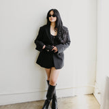 Chanel 22S Black Lambskin Heart Belt Bag with Light Gold Hardware