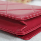 Chanel 19K Red Goatskin 19 Wallet on Chain with Mixed-Metal Hardware