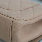 Chanel 17P Beige & Black Caviar Small Filigree Flap with Aged Gold Hardware