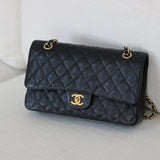 Chanel Black Caviar Medium Classic Flap with Gold Hardware