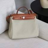 Hermès Beton Naturel Military Toile Herbag Zip 31 Palladium Hardware