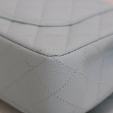 Chanel 21K Light Blue Caviar Small Classic Flap with Silver Hardware