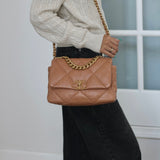 Chanel 21K Caramel Lambskin Medium 19 with Mixed-Metal Hardware