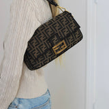 Fendi FF Jacquard Baguette Bag
