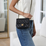 Chanel Black Caviar Mini Square with Gold Hardware