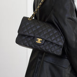 Chanel Black Caviar Medium Classic Flap with Gold Hardware