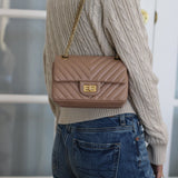 Chanel 16A Beige Calfskin 224 (Mini Size) Reissue 2.55 with Aged Gold Hardware