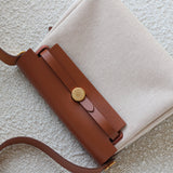 Hermès Ecru Beige Toile Herbag Zip Retourne 20 with Gold Hardware