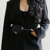 Chanel 22S Black Lambskin Heart Belt Bag with Light Gold Hardware