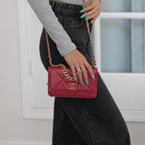 Chanel 19K Red Goatskin 19 Wallet on Chain with Mixed-Metal Hardware