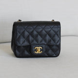 Chanel Black Caviar Mini Square with Gold Hardware
