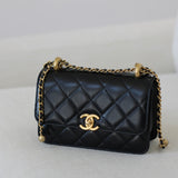 Chanel 24C Black Calfskin Mini My Perfect Bag with Aged Gold Hardware