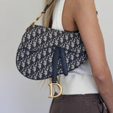 Dior Blue Canvas Saddle Bag