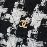 Chanel 20S Houndstooth Black & White Tweed Wallet on Chain with Light Gold Hardware