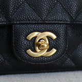 Chanel Black Caviar Mini Square with Gold Hardware