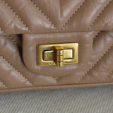 Chanel 16A Beige Calfskin 224 (Mini Size) Reissue 2.55 with Aged Gold Hardware