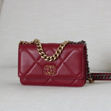 Chanel 19K Red Goatskin 19 Wallet on Chain with Mixed-Metal Hardware